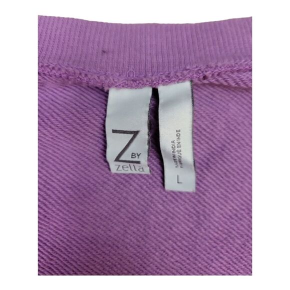 Z by Zella Lavender Scoop Neck Sweatshirt w/ Back Cut-out Size L - Picture 2 of 4